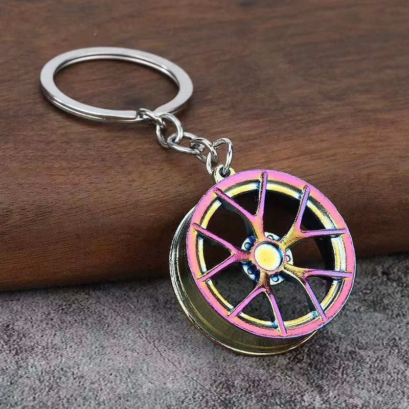 5-In-1 Automotive Keyring Set Turbocharged Car Parts Keychain Fashionable Metal Keychain with Vintage Cartoon Carabiner Styles