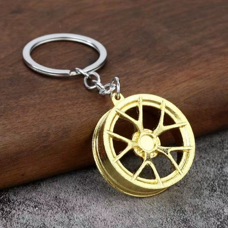 5-In-1 Automotive Keyring Set Turbocharged Car Parts Keychain Fashionable Metal Keychain with Vintage Cartoon Carabiner Styles