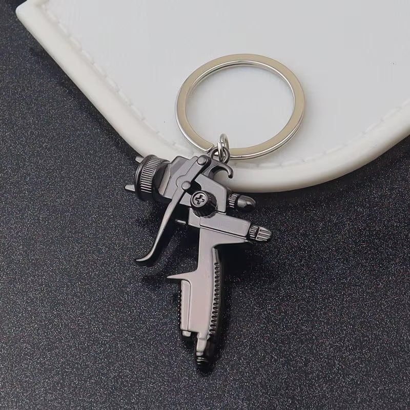 Mini 3D Alloy Spray Paint Painter Key Chain Ring Keychain with Truck Charm Gift