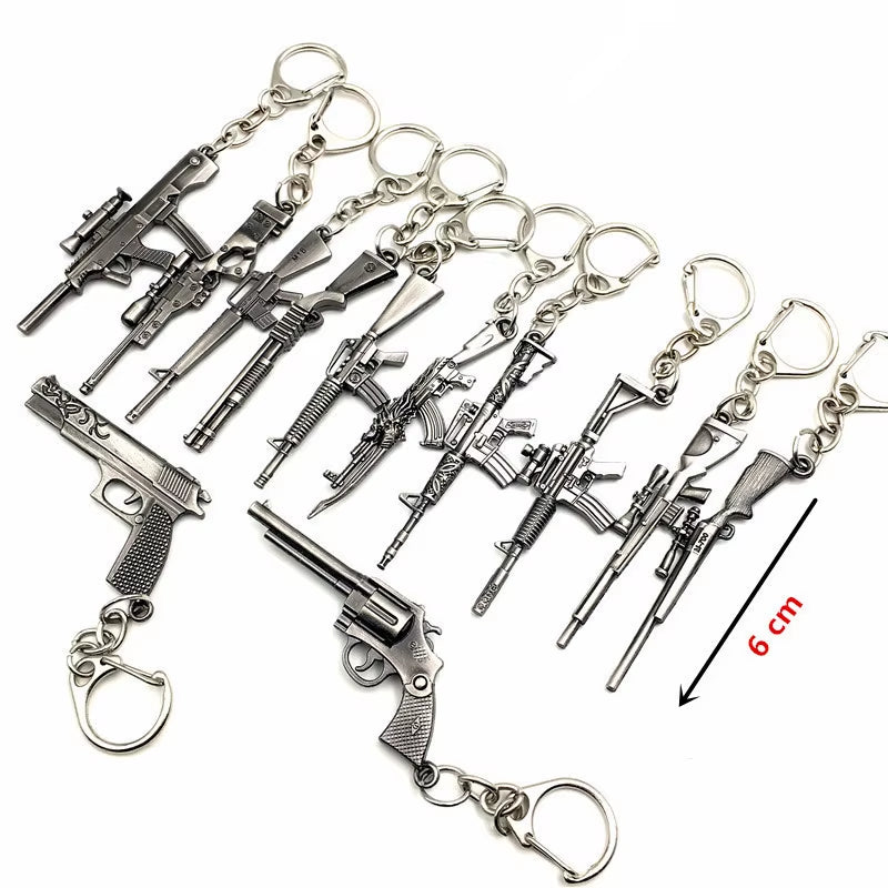 Fashion Creative Revolver Keychain Oil Drop Craft Small Gift Men Gun Keychain Metal Promotional Keychains