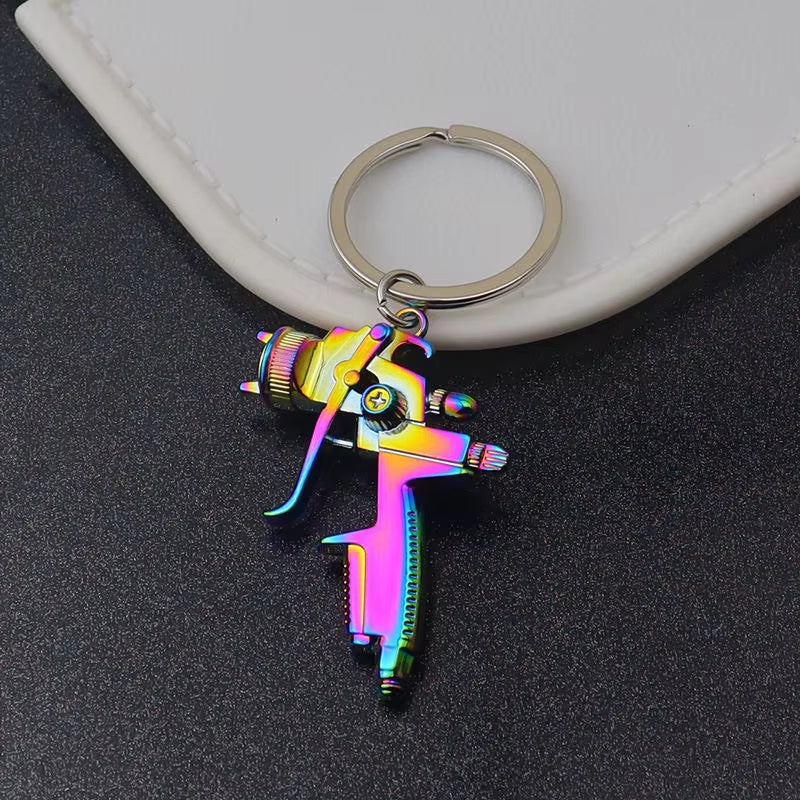 Mini 3D Alloy Spray Paint Painter Key Chain Ring Keychain with Truck Charm Gift