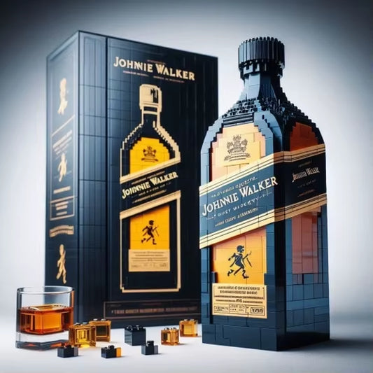 Plastic Whiskey Bottle & Wine Culture Animal-Themed Building Blocks High-End DIY Toy Tabletop Ornament Gift