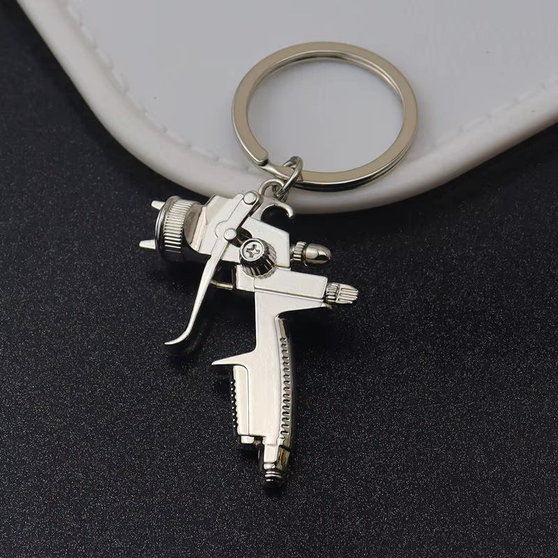 Mini 3D Alloy Spray Paint Painter Key Chain Ring Keychain with Truck Charm Gift