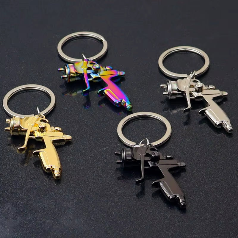 Mini 3D Alloy Spray Paint Painter Key Chain Ring Keychain with Truck Charm Gift