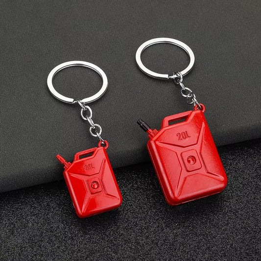 Hotselling Small Mini 20L Fuel Gasoline Barrel Keychain Camping Water Oil Barrel Shape Keyring Pendant Promotional Gift