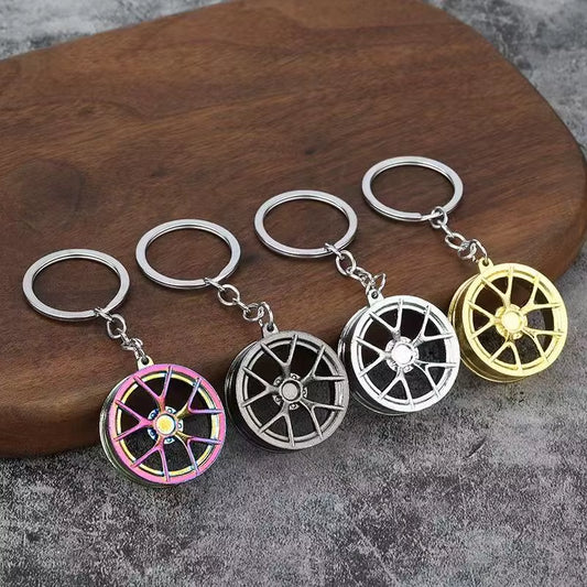 5-In-1 Automotive Keyring Set Turbocharged Car Parts Keychain Fashionable Metal Keychain with Vintage Cartoon Carabiner Styles