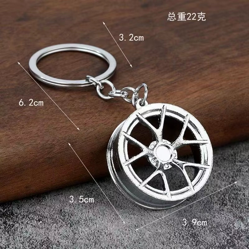 5-In-1 Automotive Keyring Set Turbocharged Car Parts Keychain Fashionable Metal Keychain with Vintage Cartoon Carabiner Styles