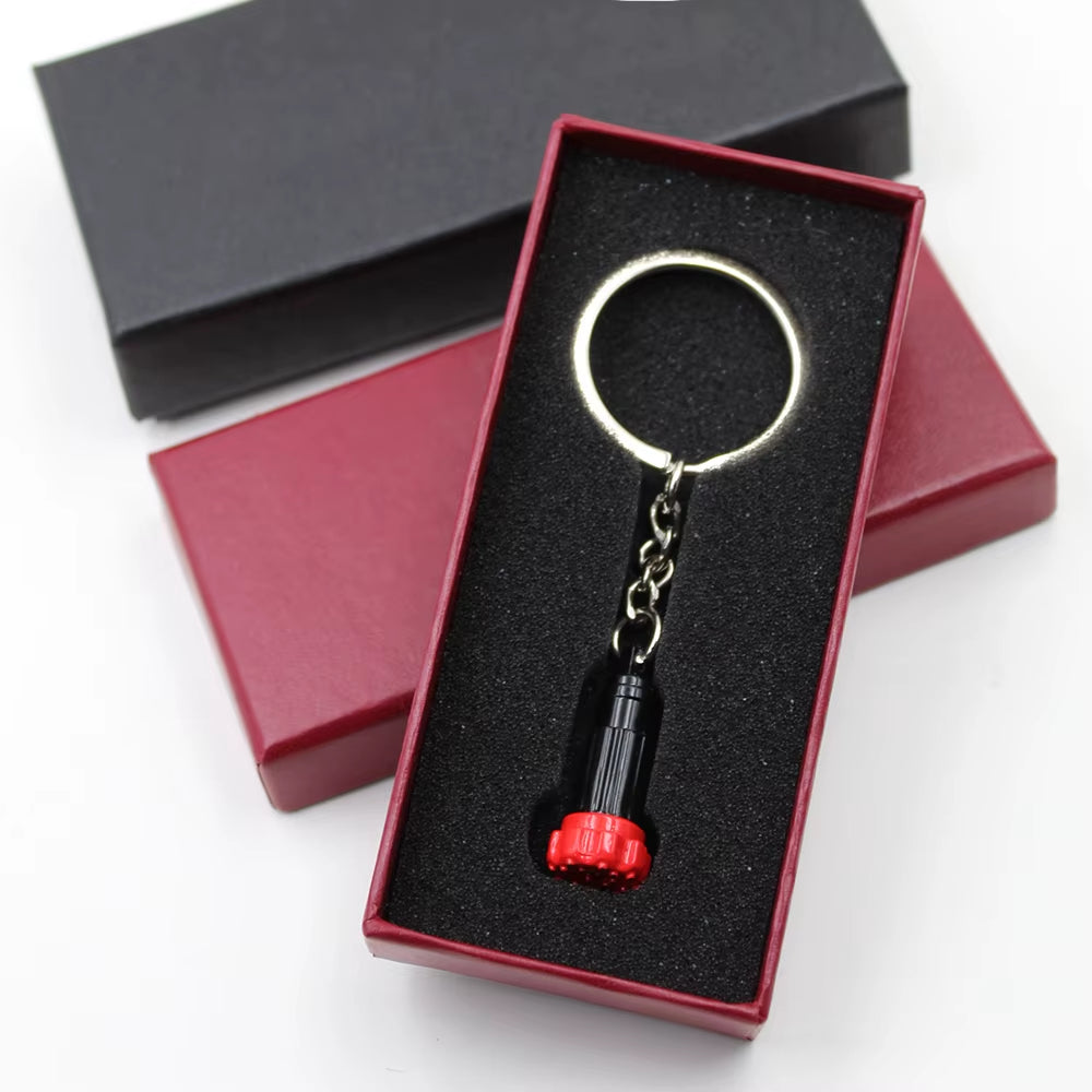 3D Silver Key Chains Oilfield Drill Bit Keyring Carabiner Gear Petroleum Drilling Bit Keychain for Oil Company Souvenir Gift