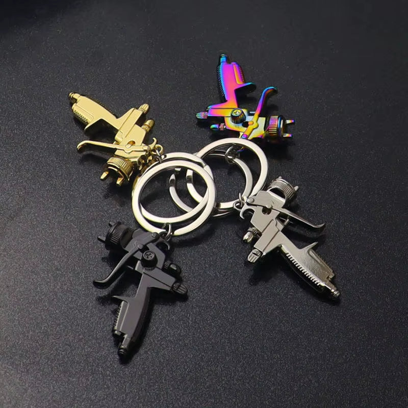 Mini 3D Alloy Spray Paint Painter Key Chain Ring Keychain with Truck Charm Gift