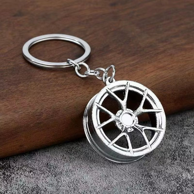 5-In-1 Automotive Keyring Set Turbocharged Car Parts Keychain Fashionable Metal Keychain with Vintage Cartoon Carabiner Styles