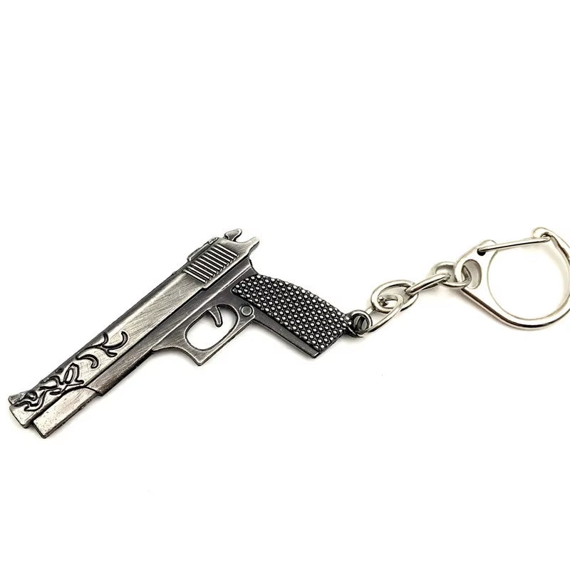 Fashion Creative Revolver Keychain Oil Drop Craft Small Gift Men Gun Keychain Metal Promotional Keychains