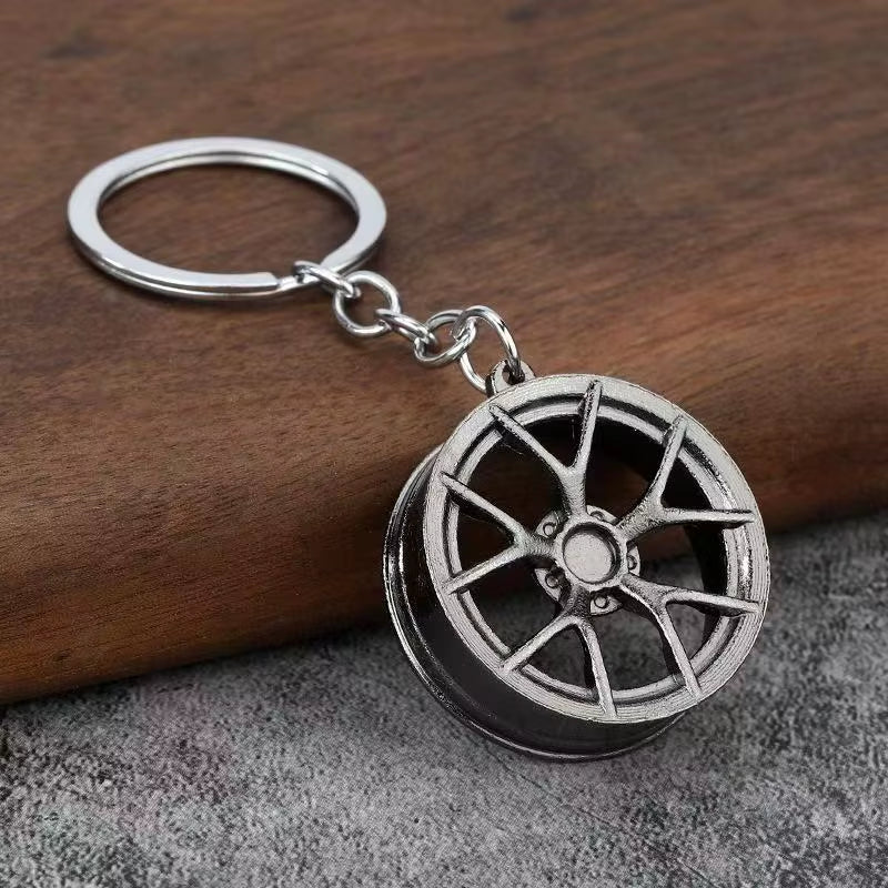 5-In-1 Automotive Keyring Set Turbocharged Car Parts Keychain Fashionable Metal Keychain with Vintage Cartoon Carabiner Styles