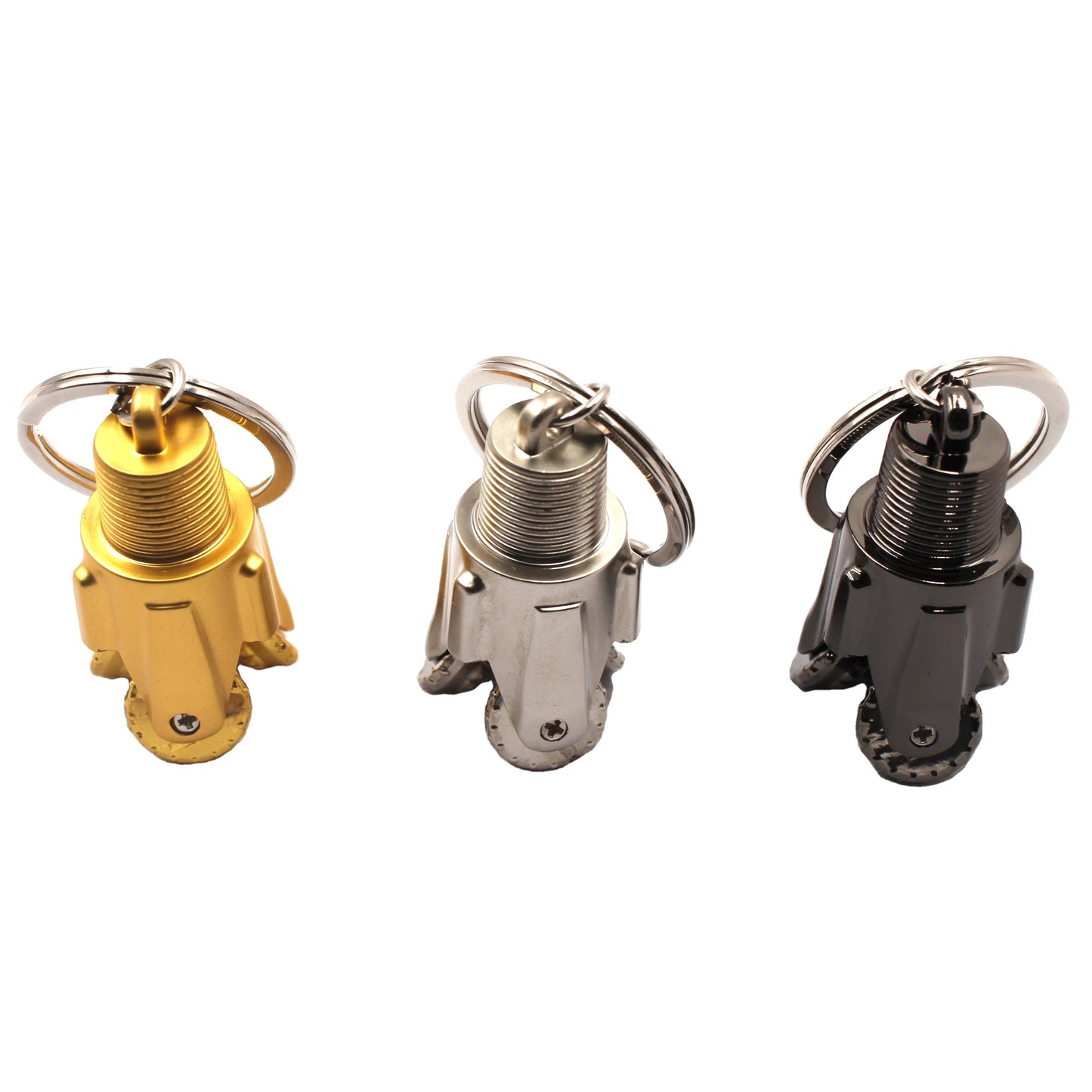 3D Silver Key Chains Oilfield Drill Bit Keyring Carabiner Gear Petroleum Drilling Bit Keychain for Oil Company Souvenir Gift