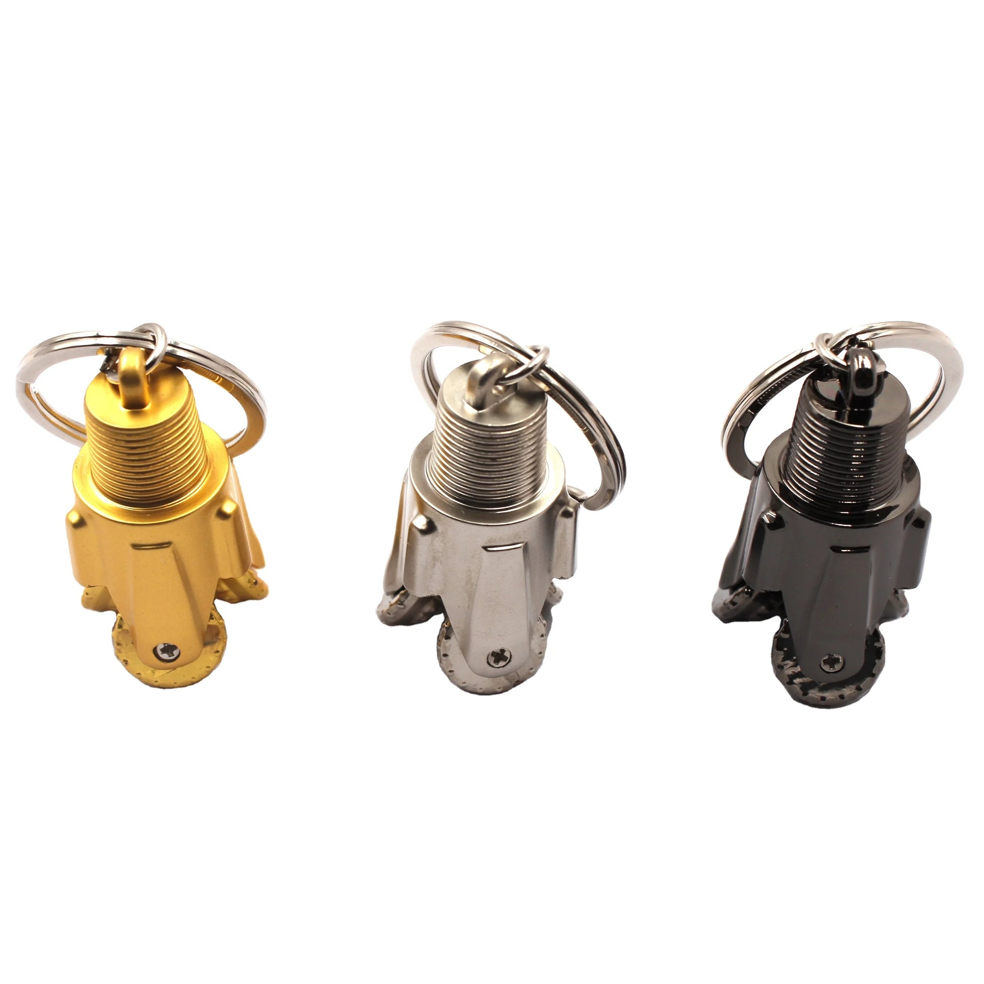 3D Silver Key Chains Oilfield Drill Bit Keyring Carabiner Gear Petroleum Drilling Bit Keychain for Oil Company Souvenir Gift