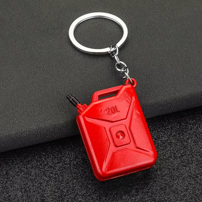 Hotselling Small Mini 20L Fuel Gasoline Barrel Keychain Camping Water Oil Barrel Shape Keyring Pendant Promotional Gift