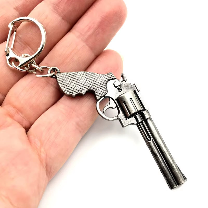 Fashion Creative Revolver Keychain Oil Drop Craft Small Gift Men Gun Keychain Metal Promotional Keychains