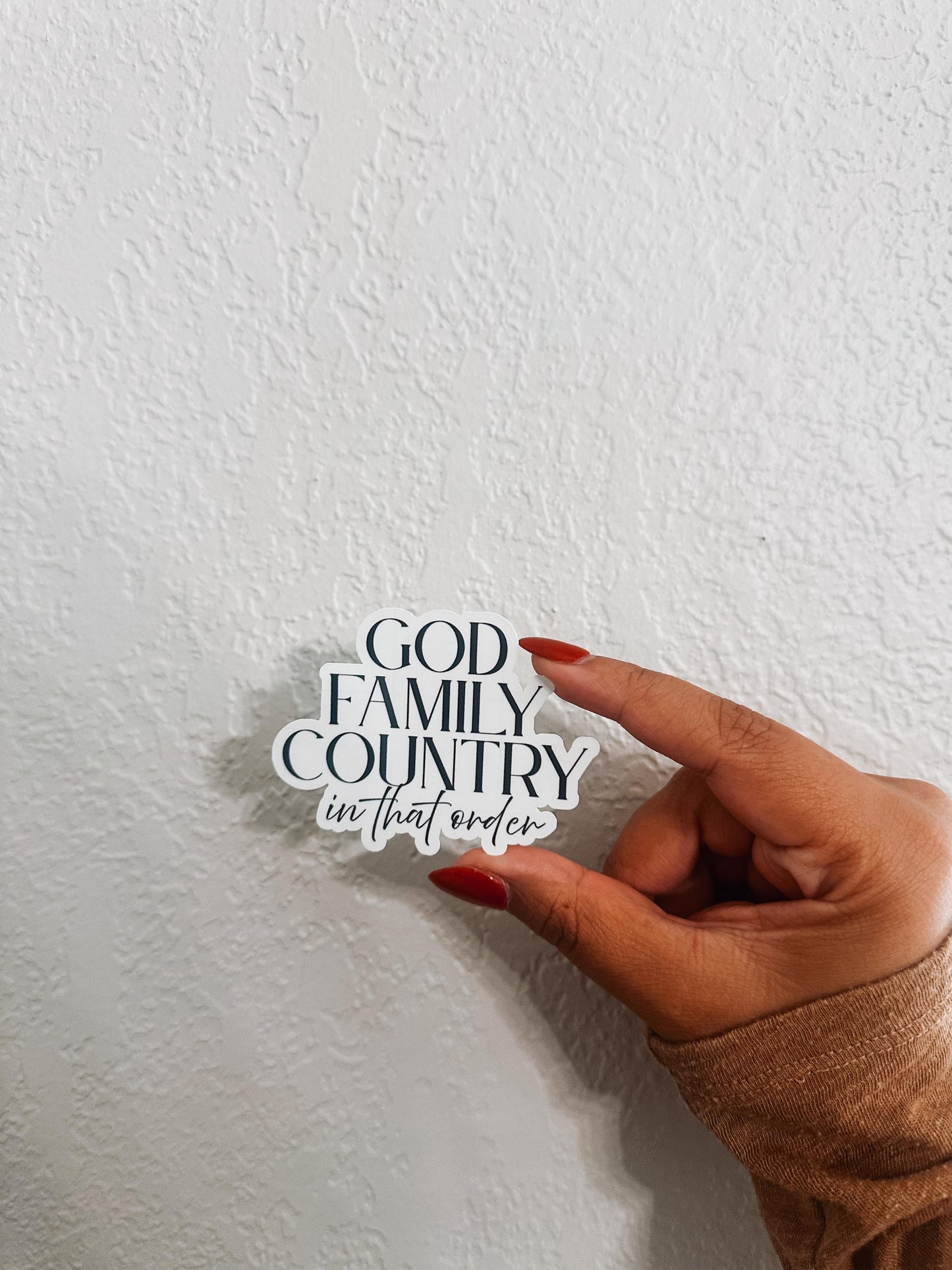 God Family Country in That Order Sticker, Charlie Kirk Sticker, Christian Sticker, Catholic Sticker, Patriotic Sticker